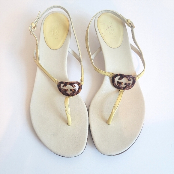 Gucci Brit pale yellow low heels, size 7 - Picture 3 of 12